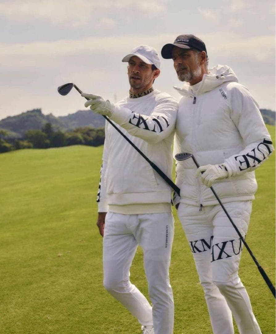 リュクスエイケイエムプラス ゴルフ 防風 サークルロゴウィンドウパンツ＆ウェア