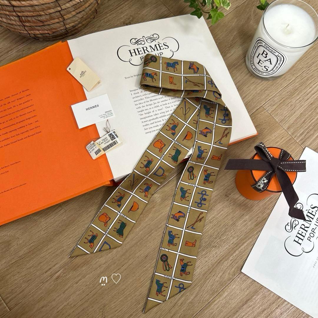 HERMES　エルメス　ツイリー　馬着　ホースモチーフ　シルクスカーフ