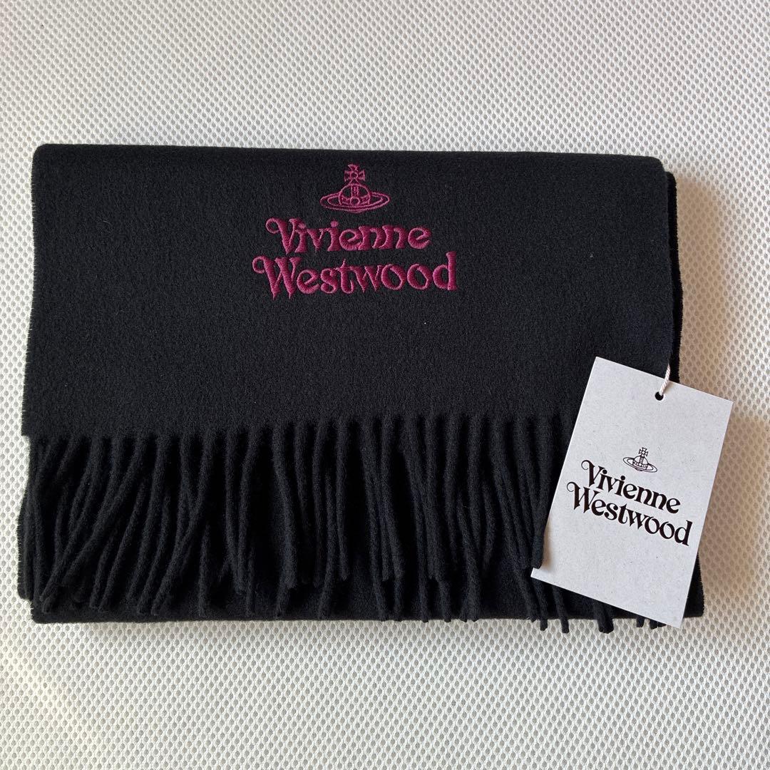 新品　Vivienne Westwood マフラー　ウール　ORB ブラック