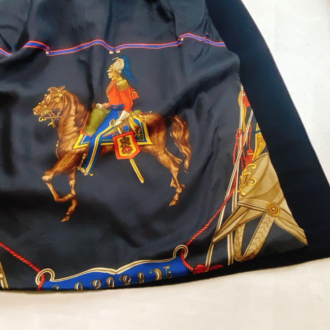 ヘルノ カシミヤ シルク100 ダブルチェスターコート52XL スカーフ柄