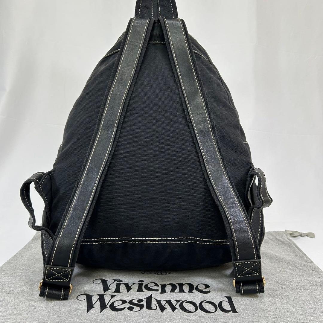 【美品】ヴィヴィアンウエストウッド オーブ リュック キャンバス 肩掛け 黒