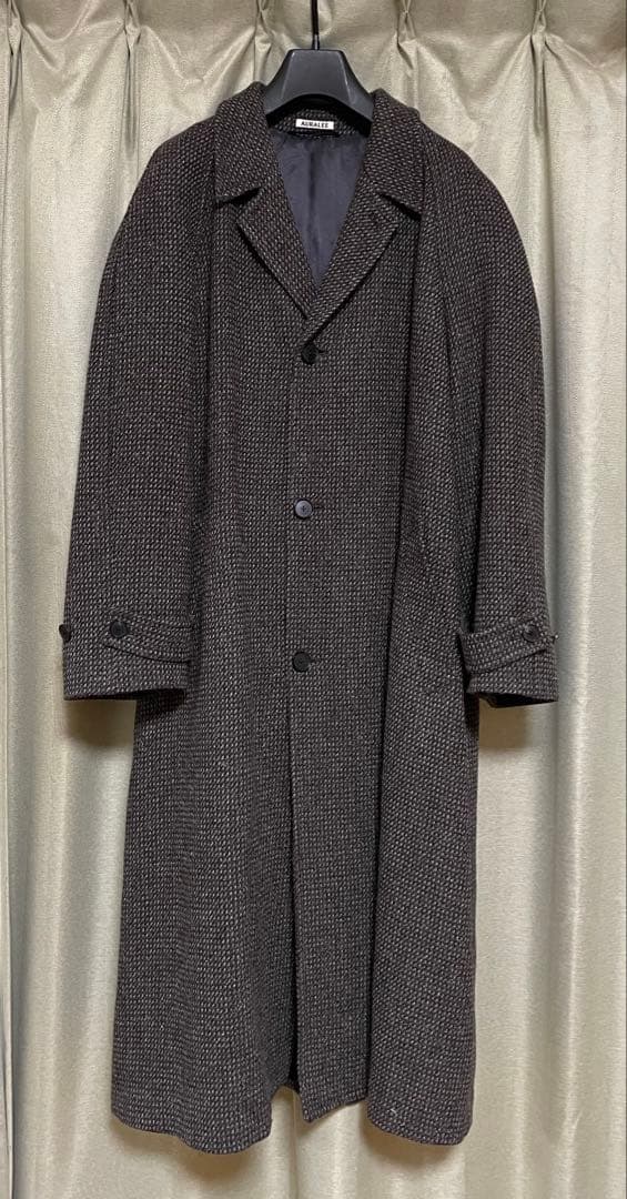 ★即完品、タグ付き★AURALEE アルパカウールシルクツイードコート25A/W