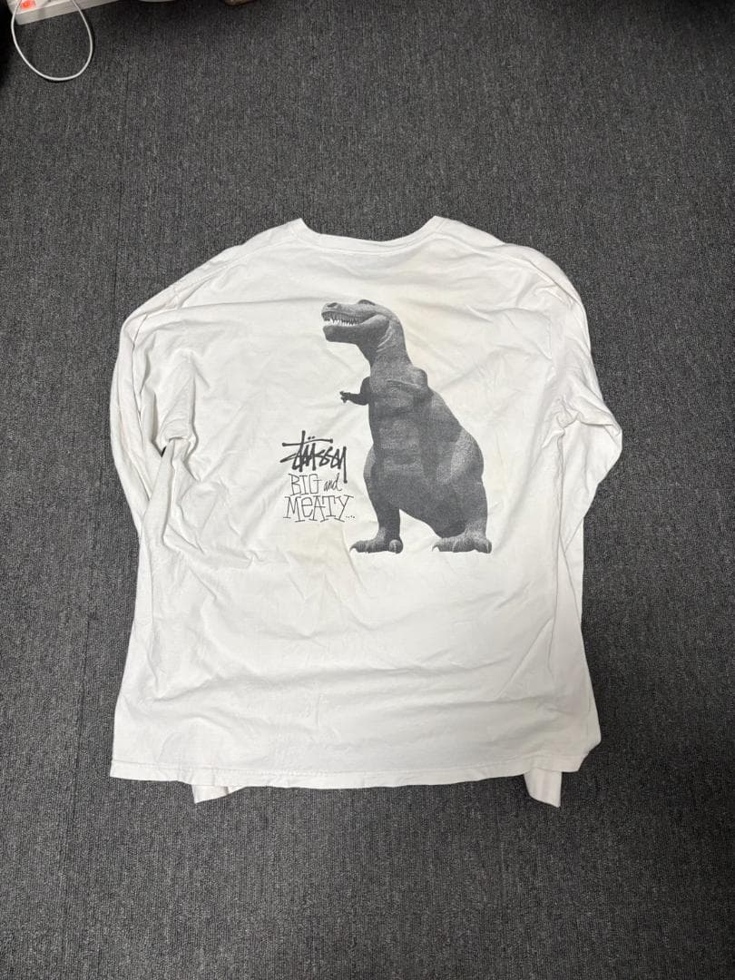 Stussy 恐竜プリント 長袖Tシャツ