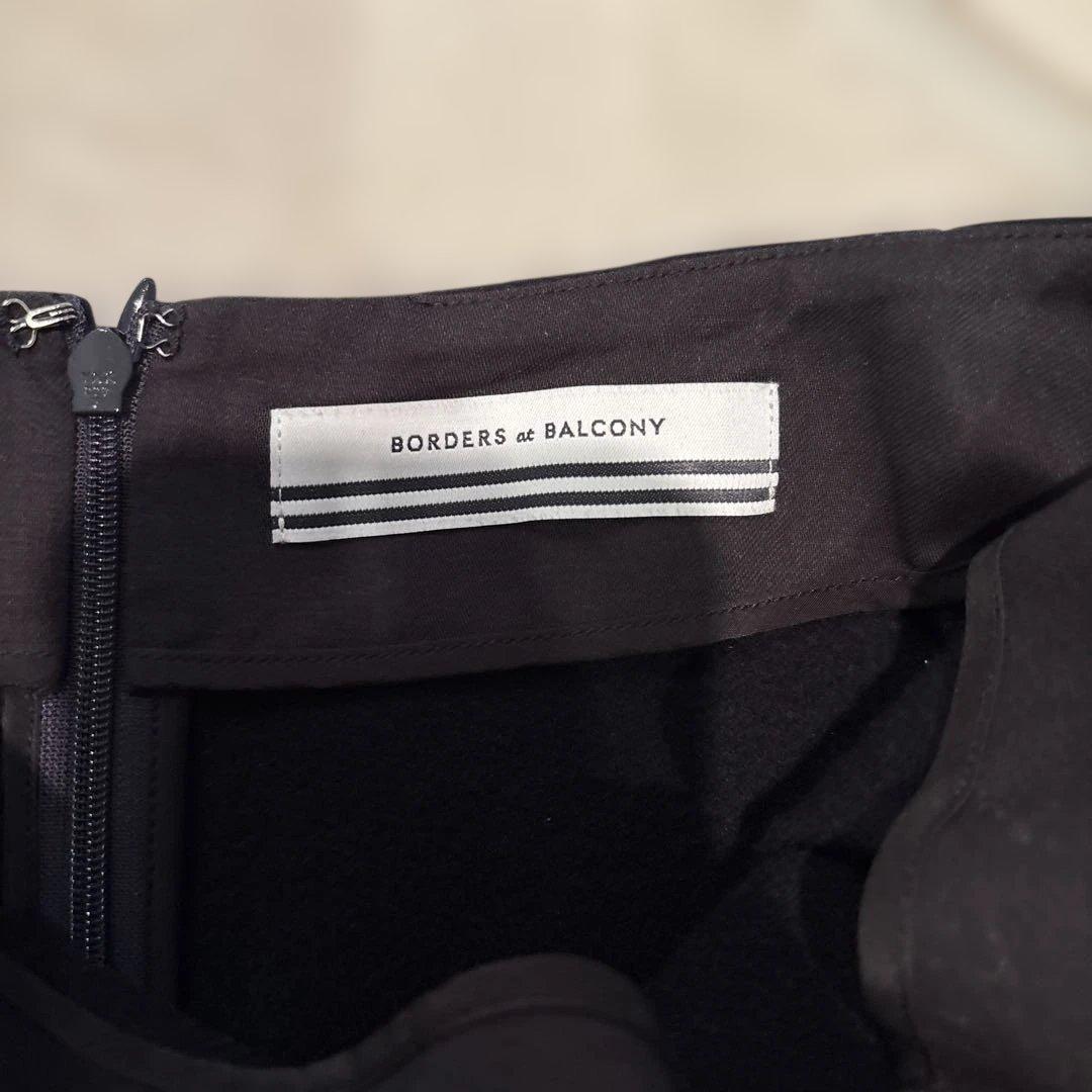 ボーダーズアットバルコニー ボーダーウールスカート カシミヤ混 38