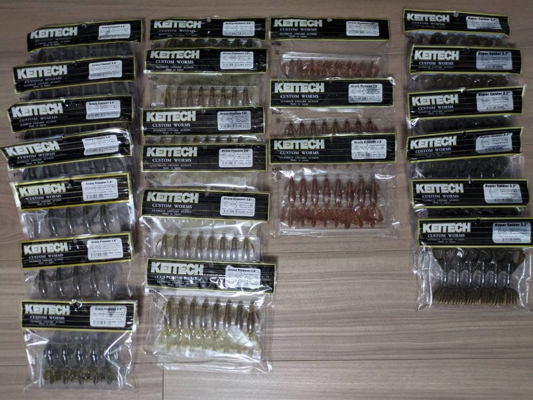 KEITECH O.S.P. クレイジーフラッパー等 ワーム52点 おまけ付き
