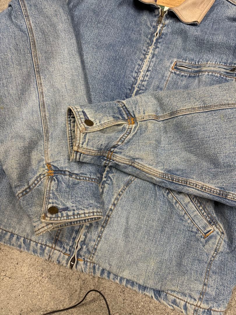 90's OLD GAP デニムデトロイトジャケット 襟レザー　191LB