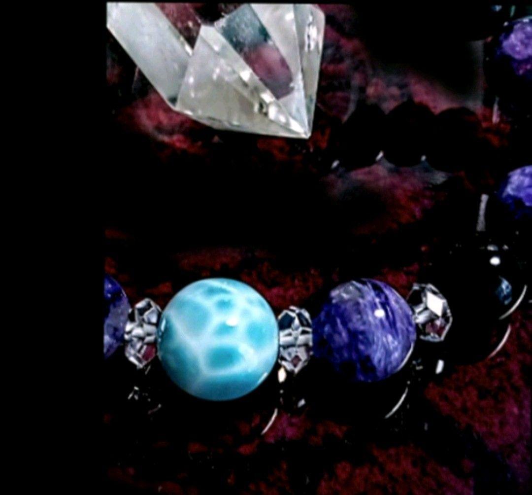 ５Ａ級✿天然色❨特極上❩厳選１１ mmラリマー(三大ヒーリングストーン)ブレス