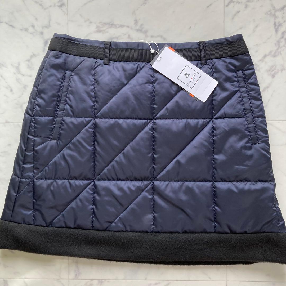定価41800円【新品】レディース40ランバンスポール 中綿キルトスカート紺