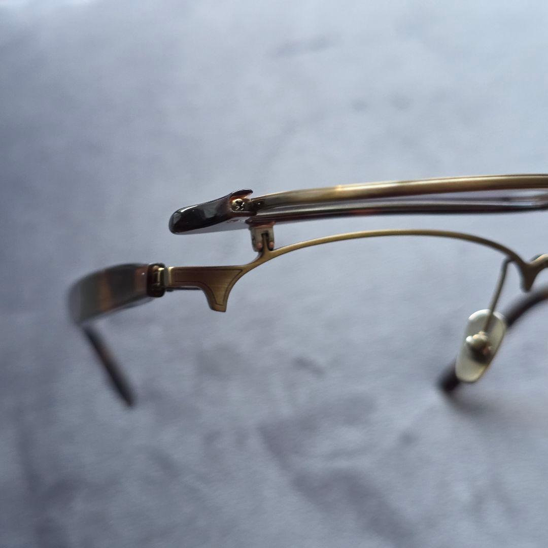 跳ね上げ式 メガネ サーモント ブラウンデミ/アンティークゴールド ノーブランド