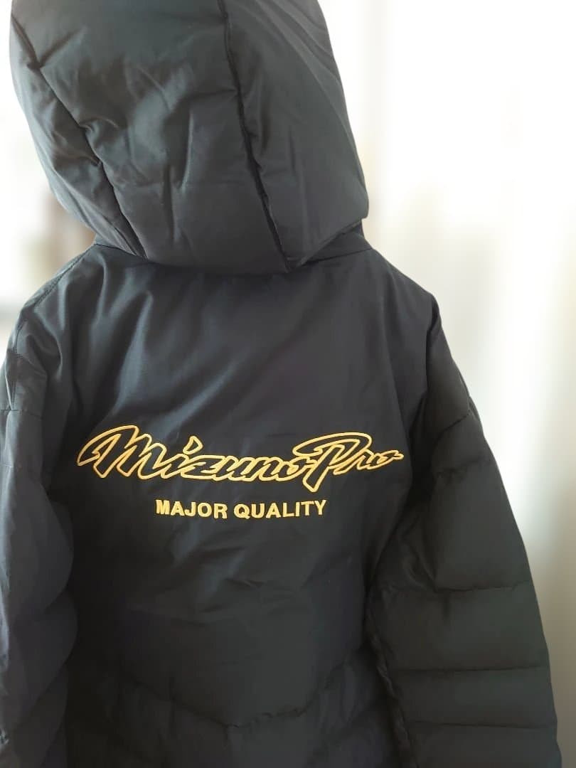 MizunoPro フード付きロングダウンジャケット 黒　Ｌサイズ