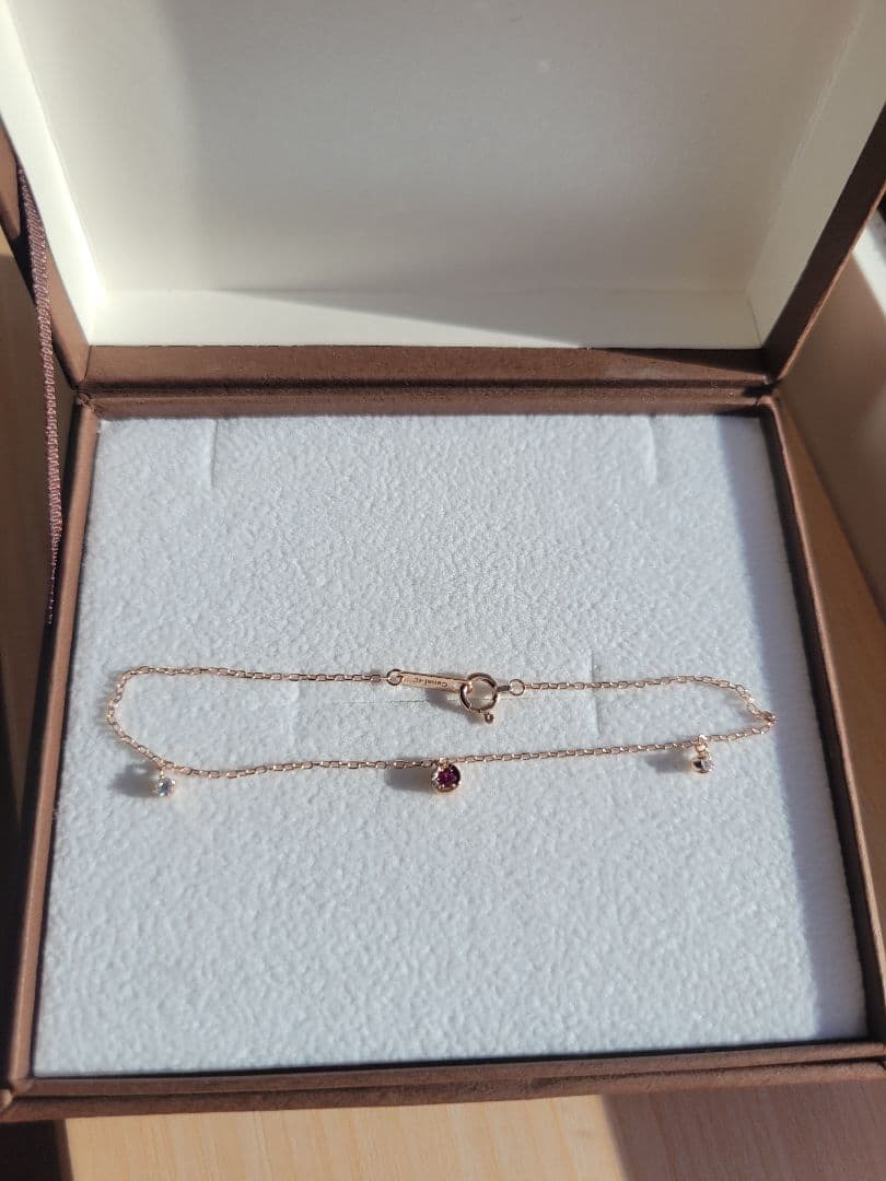 美品★Canal 4℃ K10 PGブレスレット ルビー ジルコニア