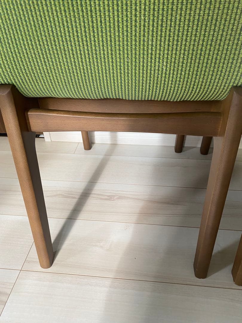 ニトリ 布張りダイニングチェア グリーン2脚セット