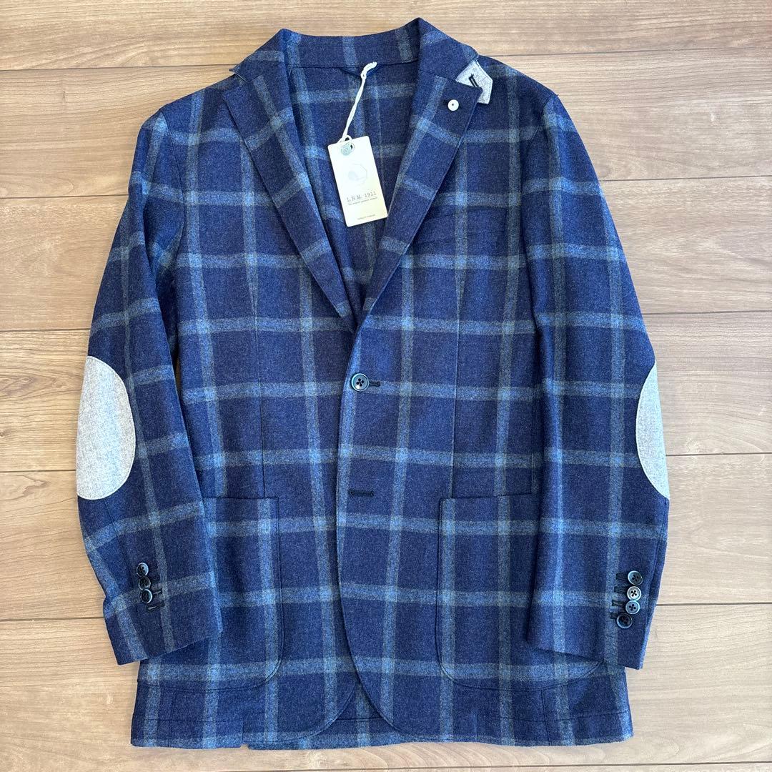 【新品】L.B.M.1911 ネイビーチェック ジャケット size\"46R\"