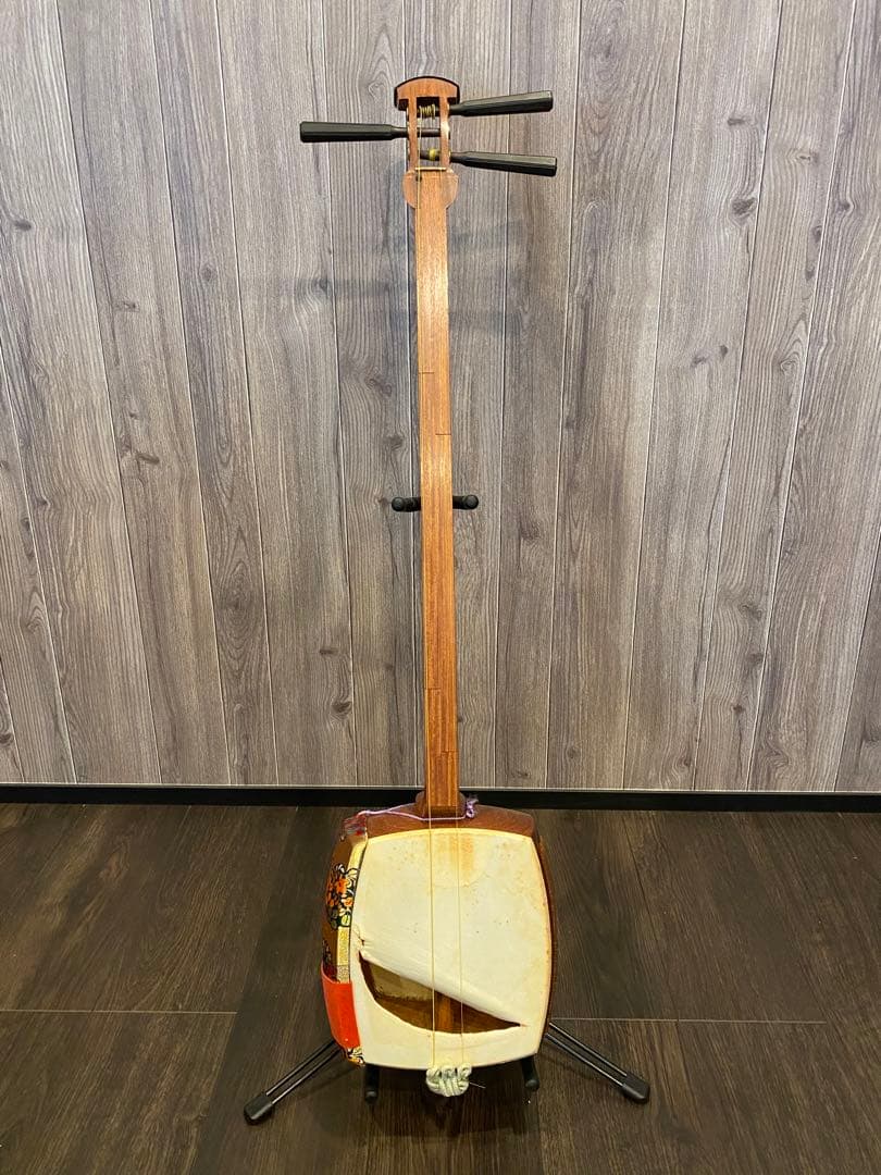 三味線(花梨・中棹・民謡用)希少】民謡三味線 中棹 花梨 正寸 3分割