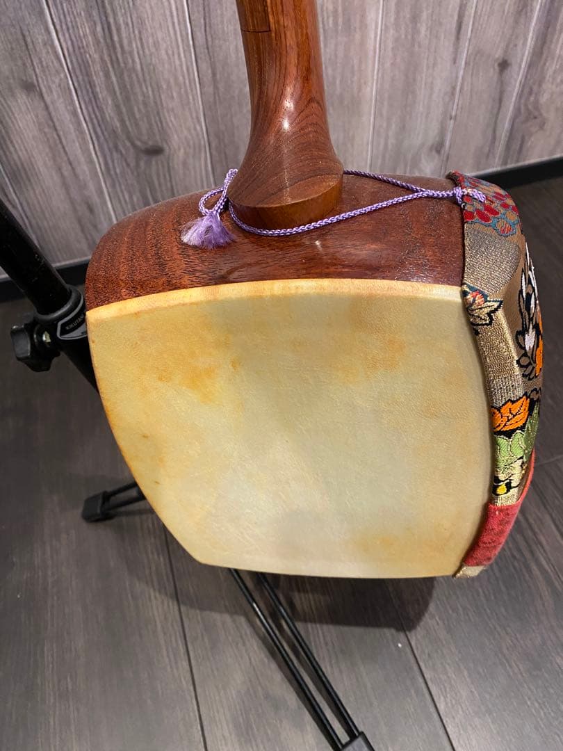 三味線(花梨・中棹・民謡用)希少】民謡三味線 中棹 花梨 正寸 3分割 丸