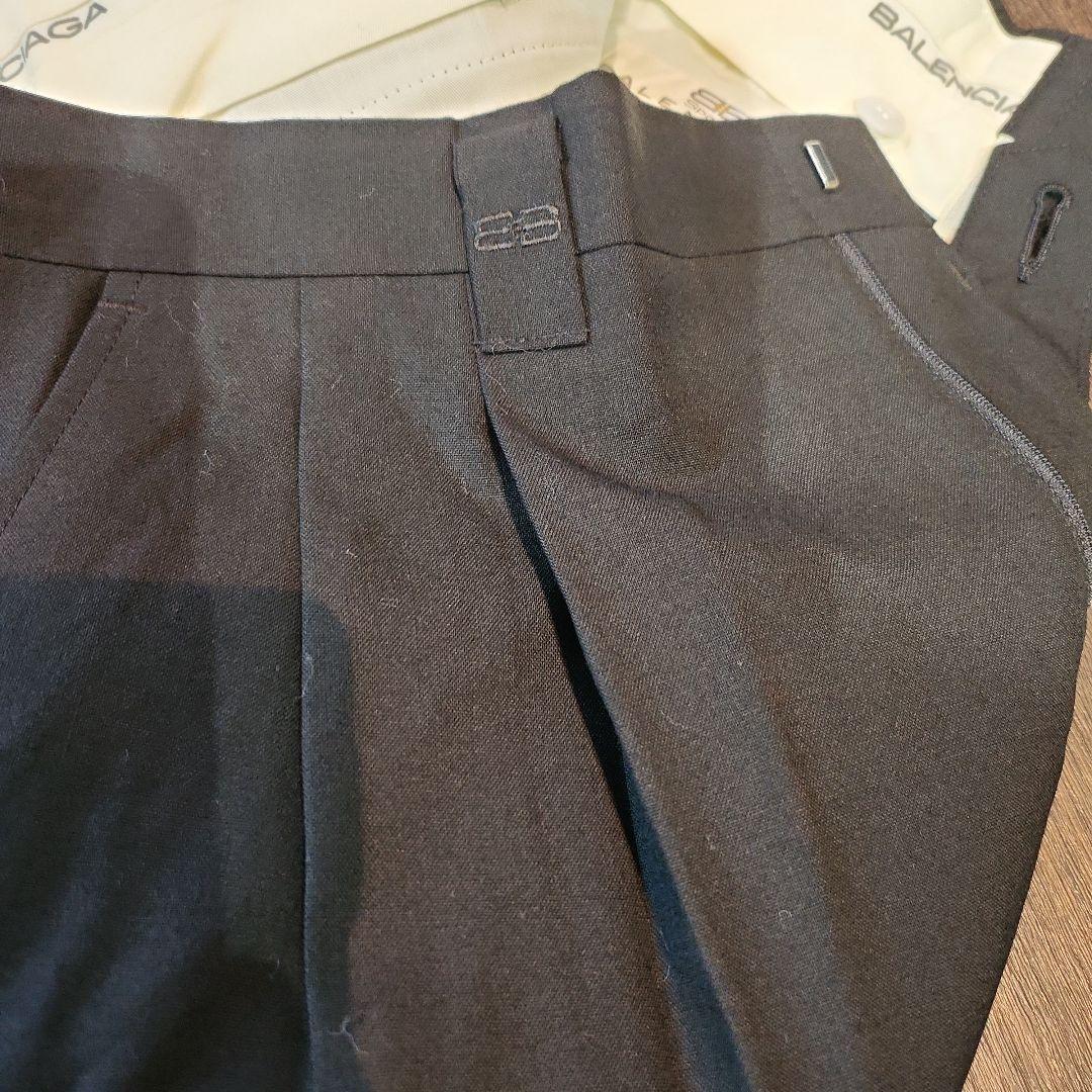 レア品　80's BALENCIAGA　スラックス　黒色　新品