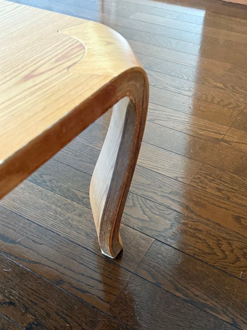 木製長方形　テーブル カーブ脚デザイン　座卓
