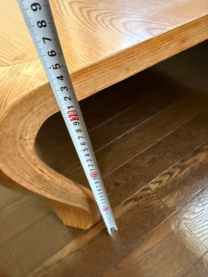 木製長方形　テーブル カーブ脚デザイン　座卓