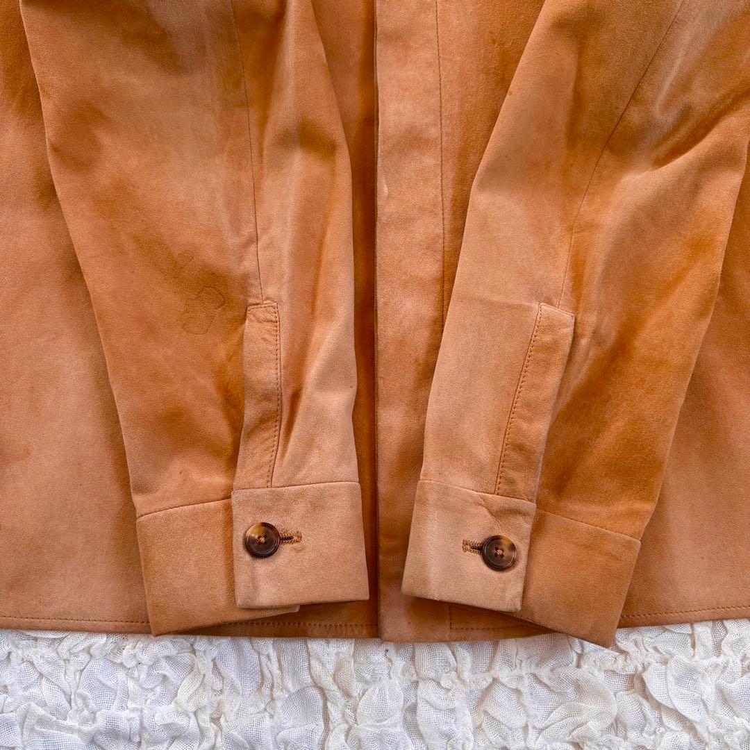 エルメス　胸ロゴ刻印 トナカイ革使用スウェードレザーシャツ