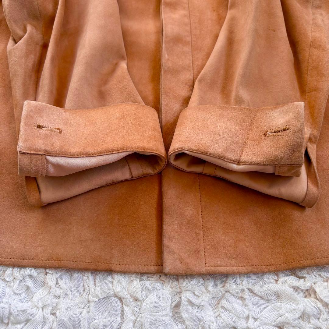 エルメス　胸ロゴ刻印 トナカイ革使用スウェードレザーシャツ