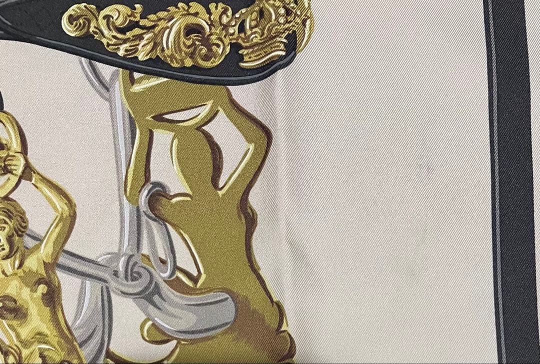 エルメス カレ 90 シルク スカーフ ブリッド・ドゥ・ガラ 黒