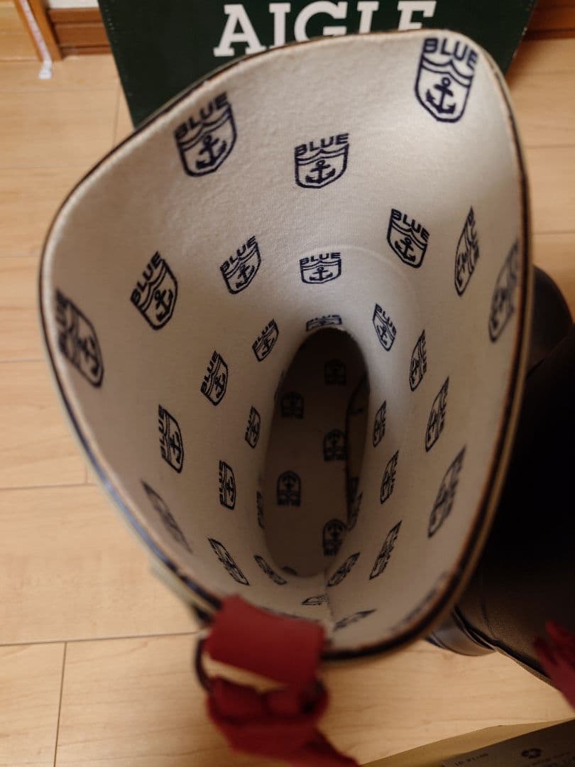 AIGLE BLUE BLUE 長靴 レインブーツ　ダークネイビー タグ付き