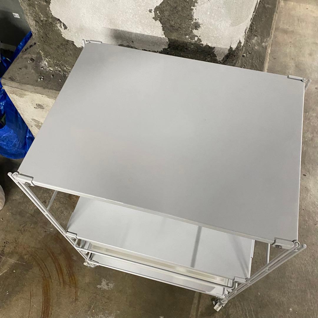 無印良品　スチールユニットシェルフ　グレー　キャスター　引き出し