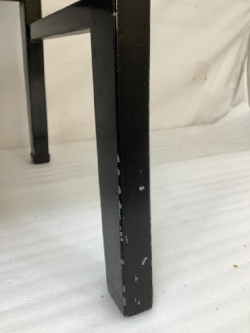 ※76857※背もたれ付きピアノ椅子（黒）