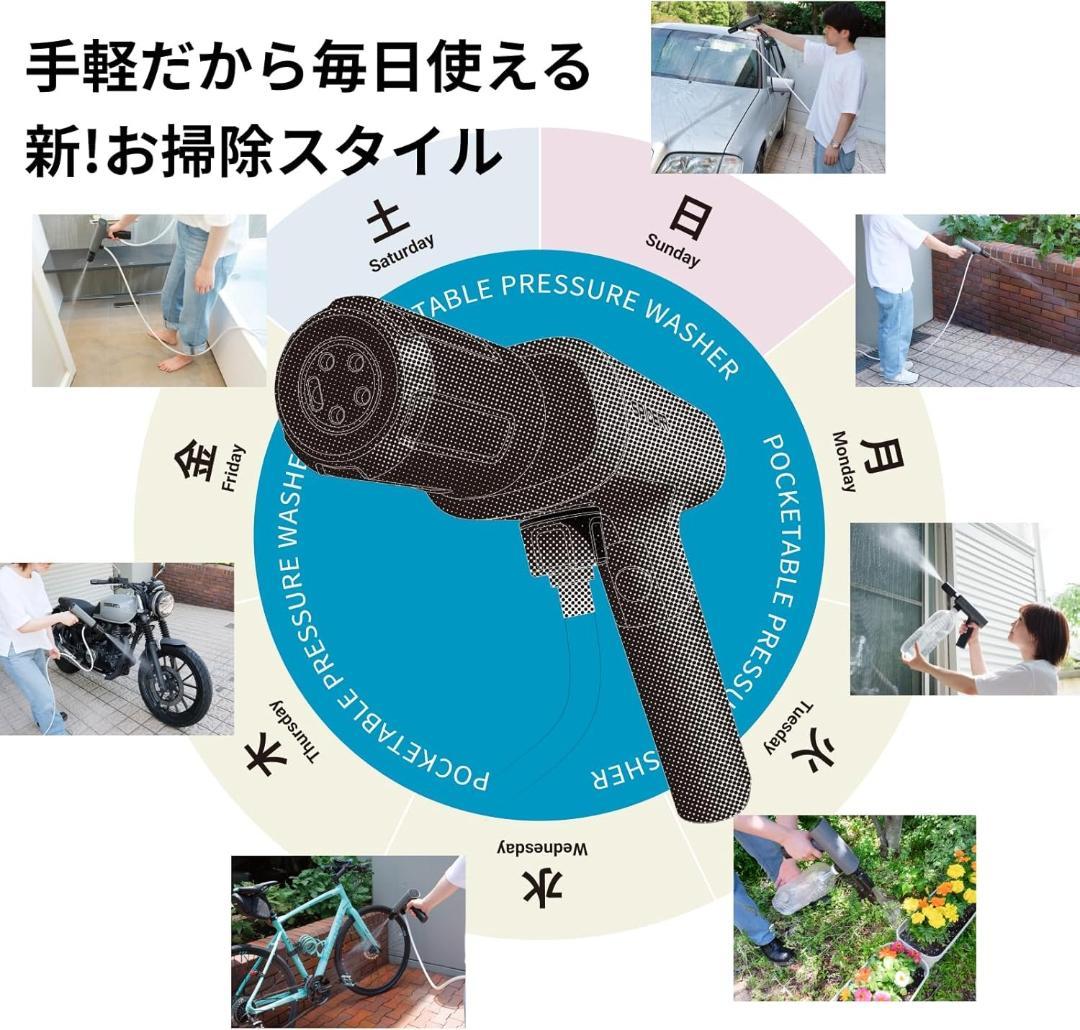 SPICERR ポケットタブル高圧洗浄機 SWU-201(BK)