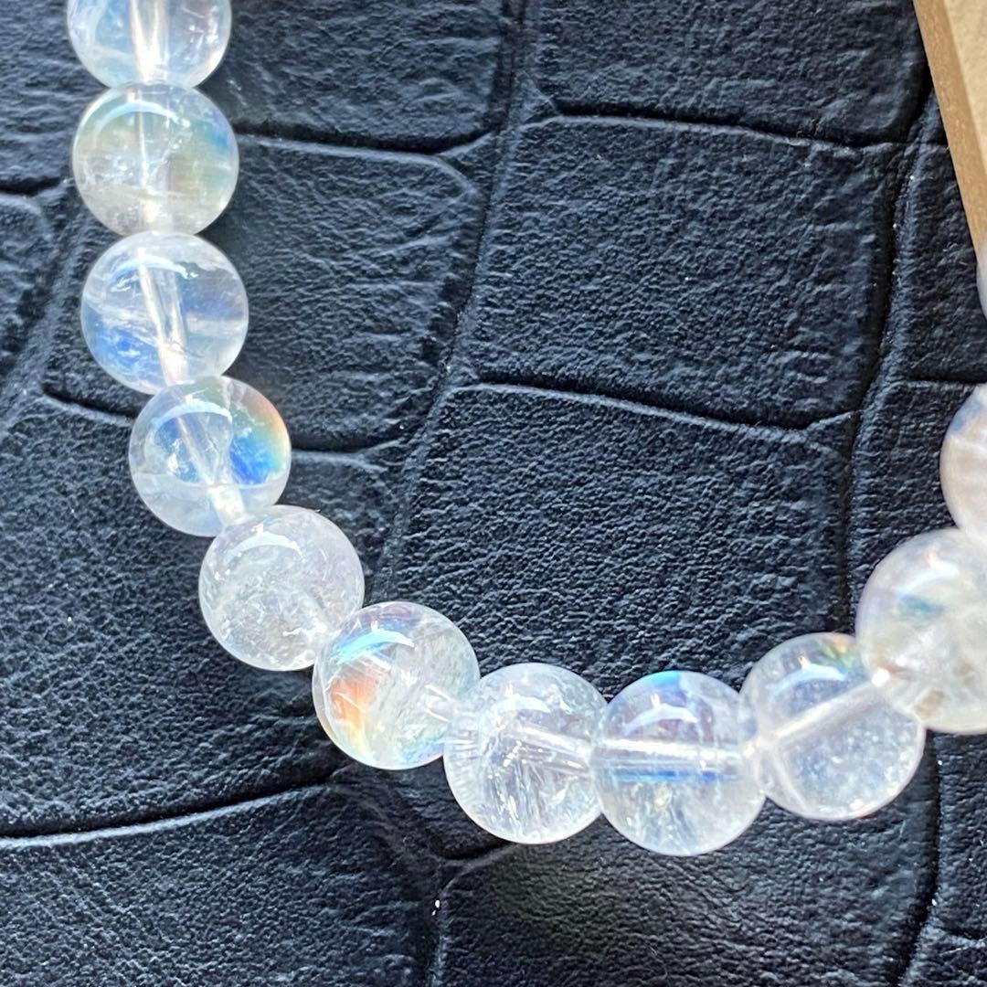 発色良好❣️マダガスカル産レインボームーンストーン7.0-7.3mmブレスレット