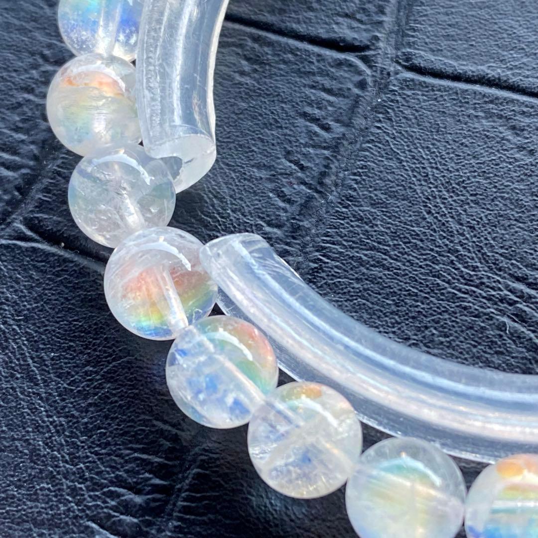 発色良好❣️マダガスカル産レインボームーンストーン7.0-7.3mmブレスレット