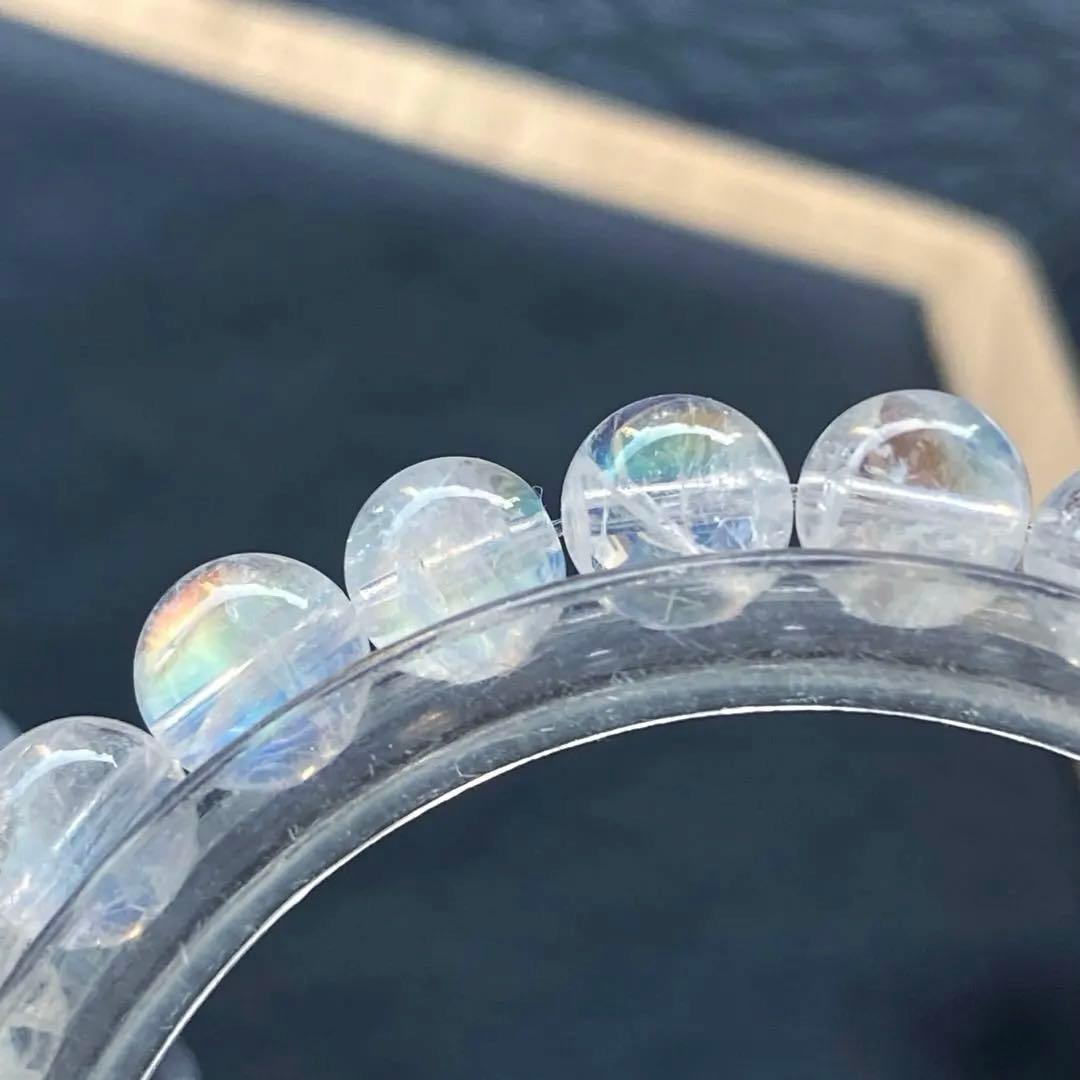 発色良好❣️マダガスカル産レインボームーンストーン7.0-7.3mmブレスレット