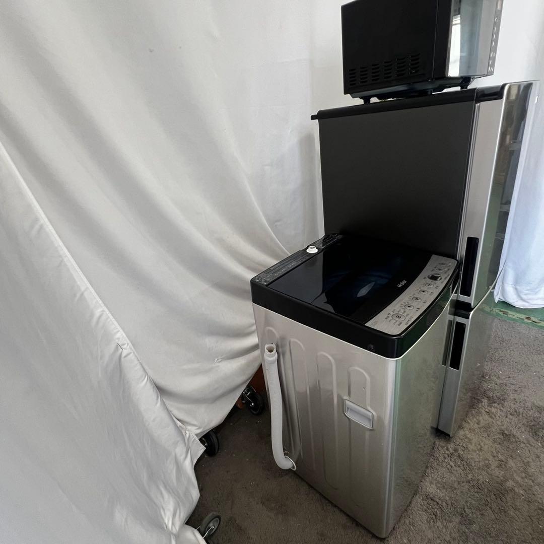 864 冷蔵庫 洗濯機 レンジ 一人暮らし セット シルバー 小型 設置無料