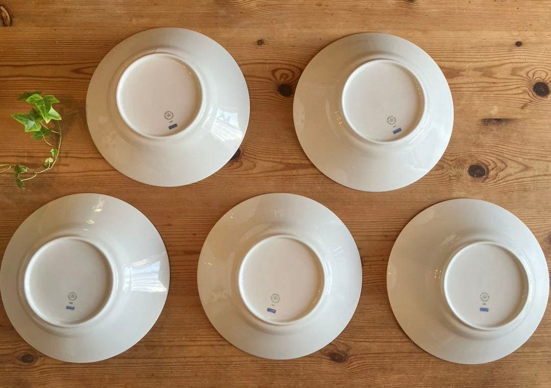 ロイヤルコペンハーゲン　ホワイトフルーテッド　　23.5ディーププレート×5