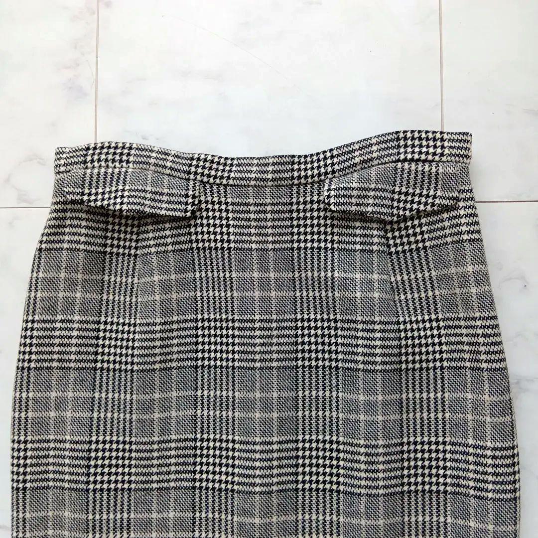 【美品】PRADA チェック柄 ロングタイトスカート　カシミヤ混　40