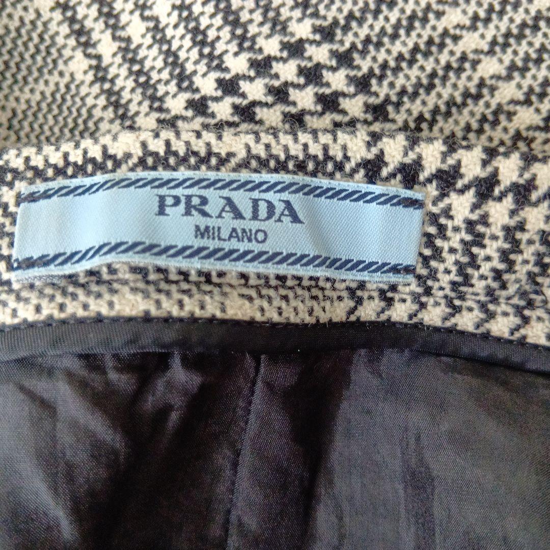 【美品】PRADA チェック柄 ロングタイトスカート　カシミヤ混　40