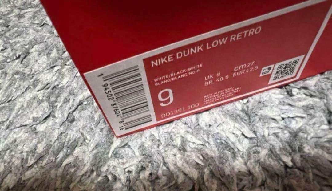 シューズ(男性用) Nike Dunk Low Retro \"White/Black\"