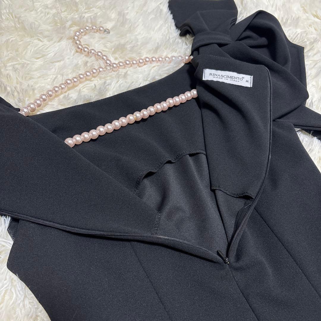 新品未使用　RINASCIMENTO ブラック ノースリーブワンピース Mリボン