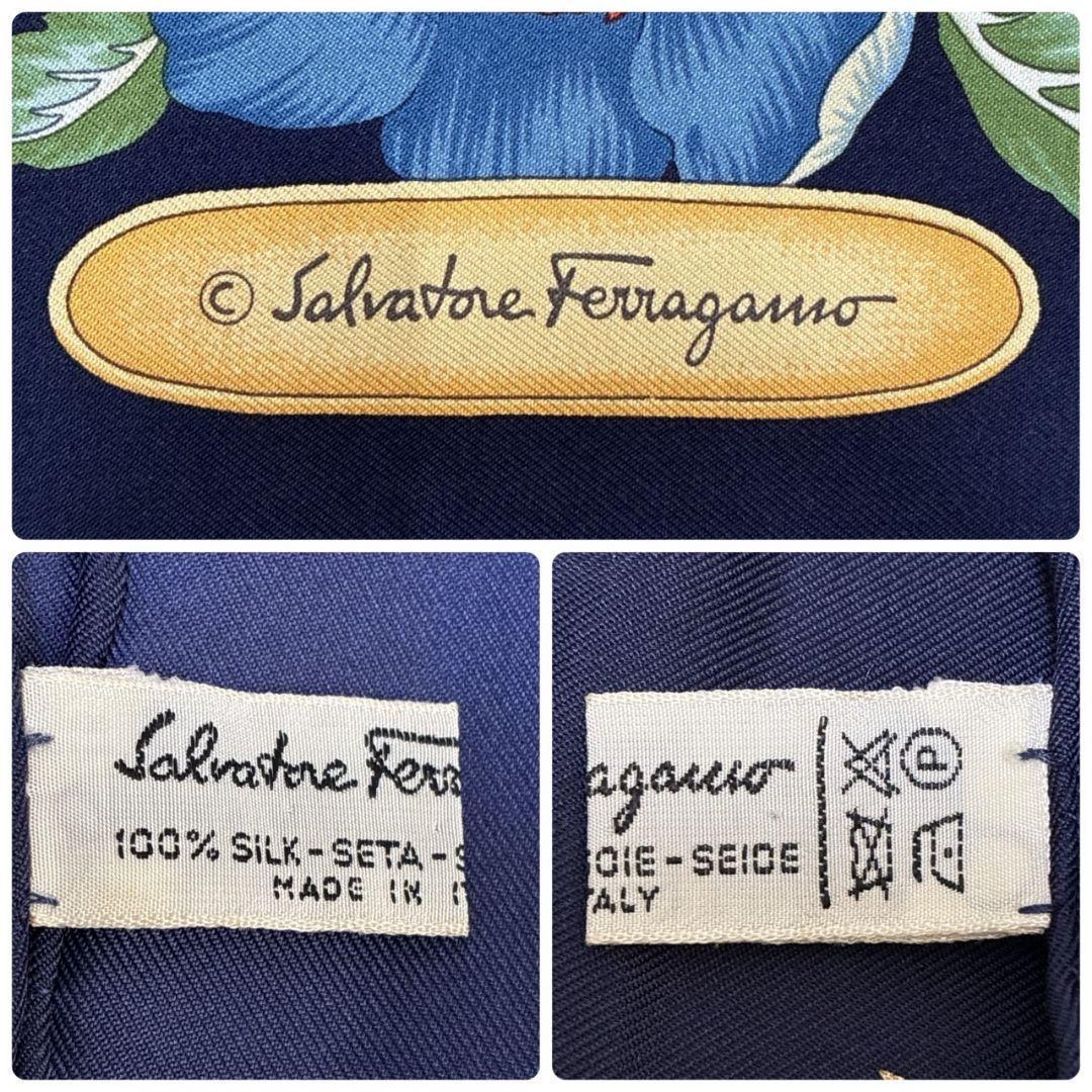 極美品✨サルヴァトーレフェラガモ シルク 大判スカーフ ストール イタリア 花柄
