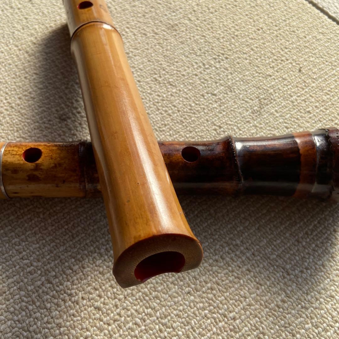 248⭐️尺八 一尺六寸管 眞山銘三印 188玉水銘