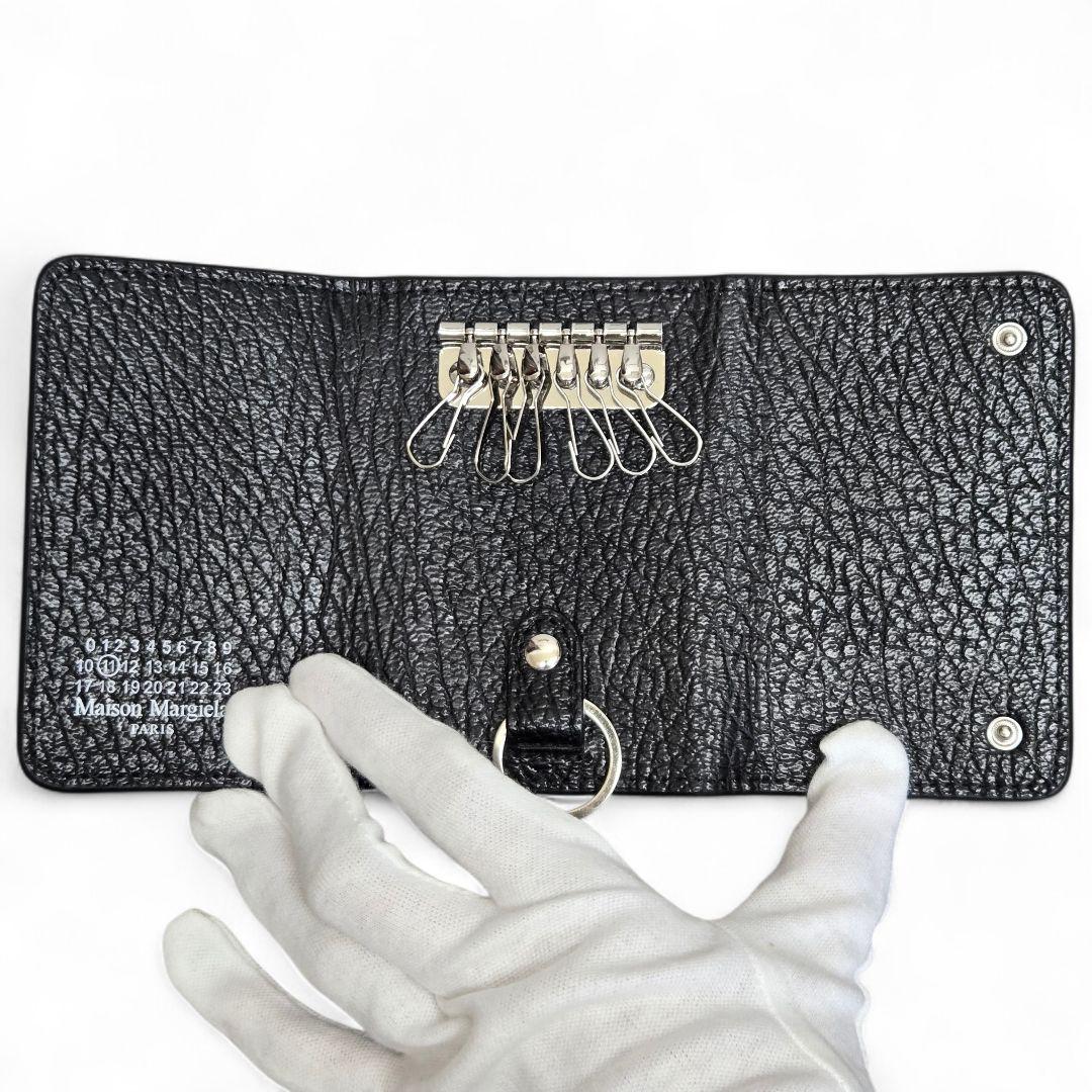 【未使用】メゾンマルジェラ 4ステッチ 6連 レザー キーケース ブラック