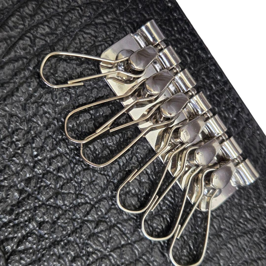 【未使用】メゾンマルジェラ 4ステッチ 6連 レザー キーケース ブラック