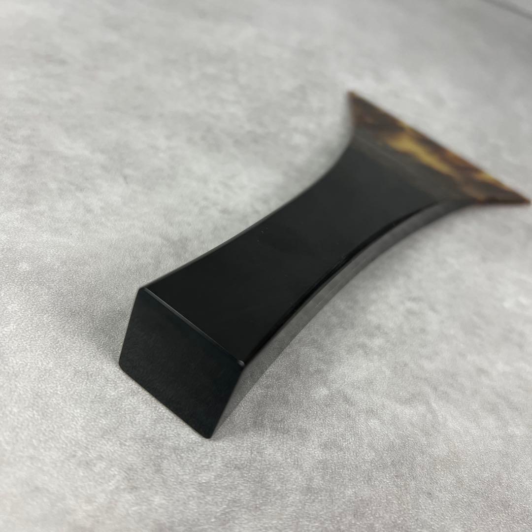 良品　三味線　撥　バチ　鼈甲　べっ甲　水牛台 天然素材　開き約9.2cm　ケース