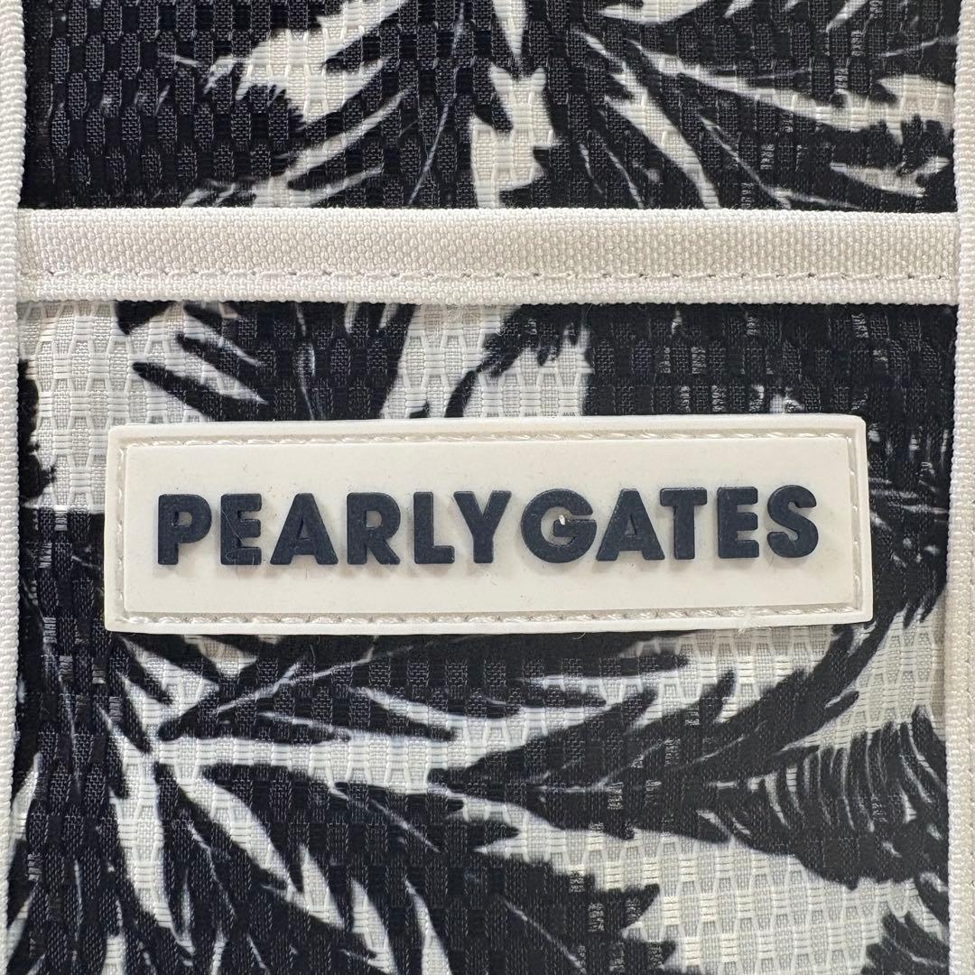 極美品 PEARLYGATES ラウンド用カートバッグ ボタニカル柄 ホワイト系