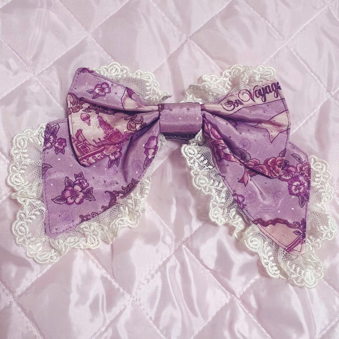 美品】BABY, ジャンパースカート＆リボンバレッタ ラベンダー JSK