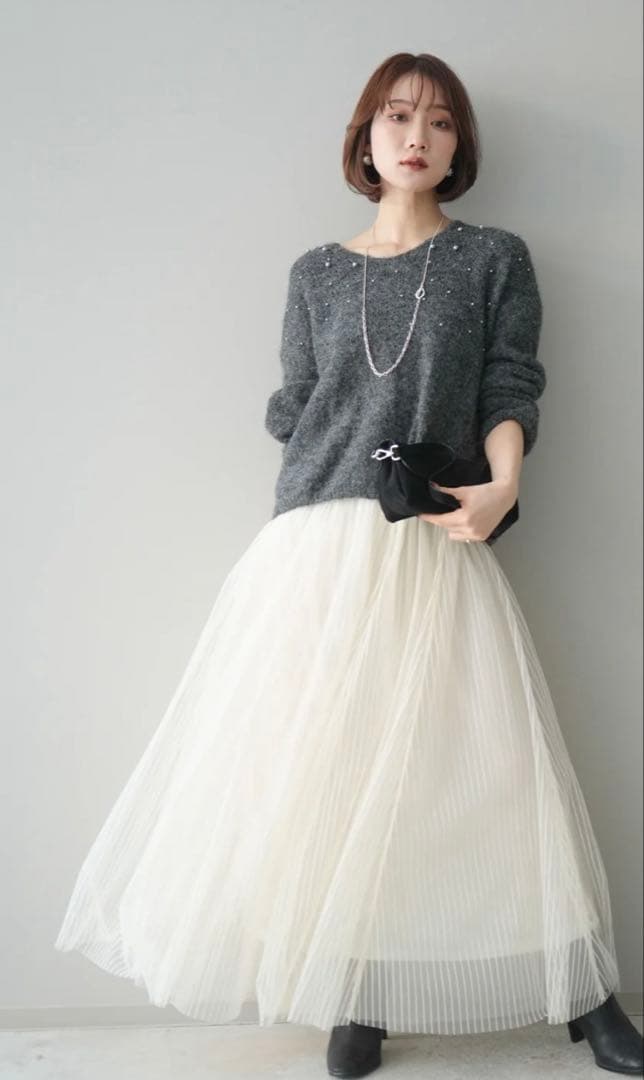 新作✴︎リュミエチュールストライプボリュームスカート✴︎ bobolink