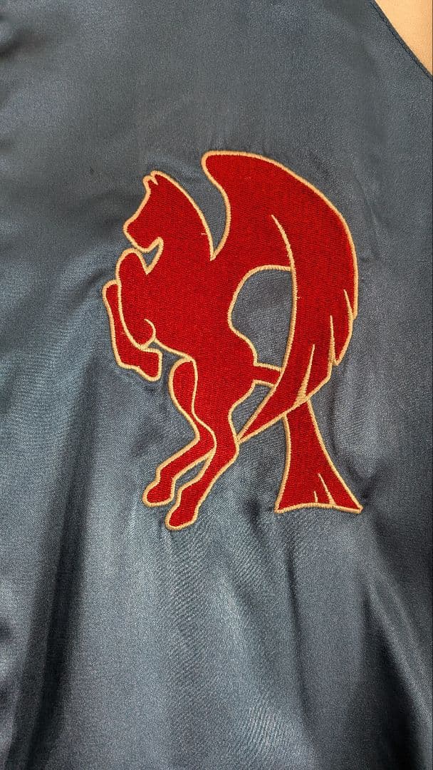 STRICT-G スタジャン 青/ベージュ刺繍入り ガンダム