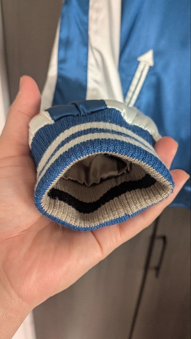 STRICT-G スタジャン 青/ベージュ刺繍入り ガンダム