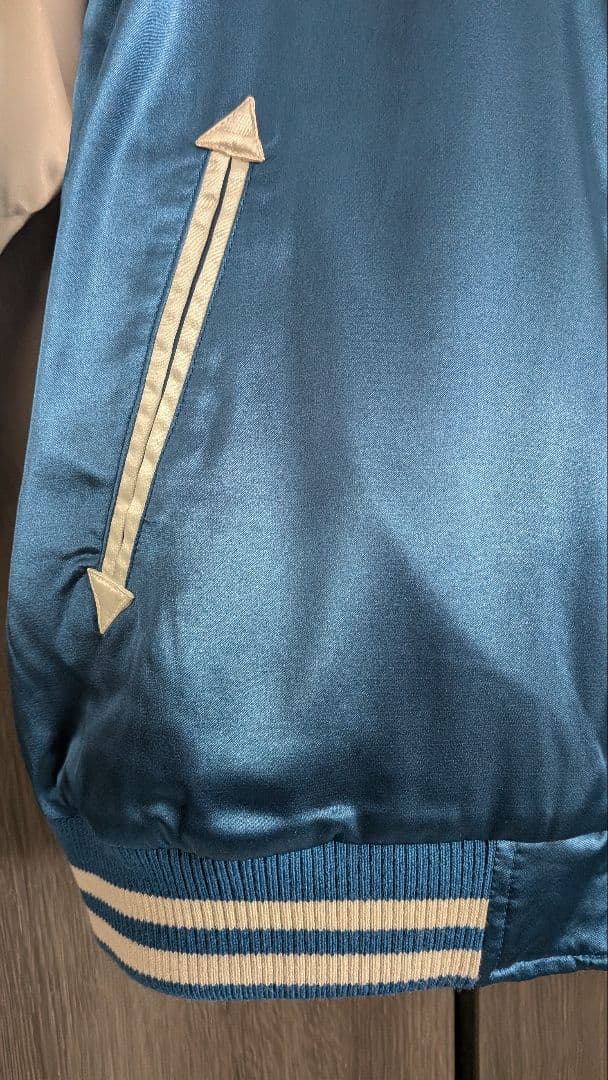 STRICT-G スタジャン 青/ベージュ刺繍入り ガンダム