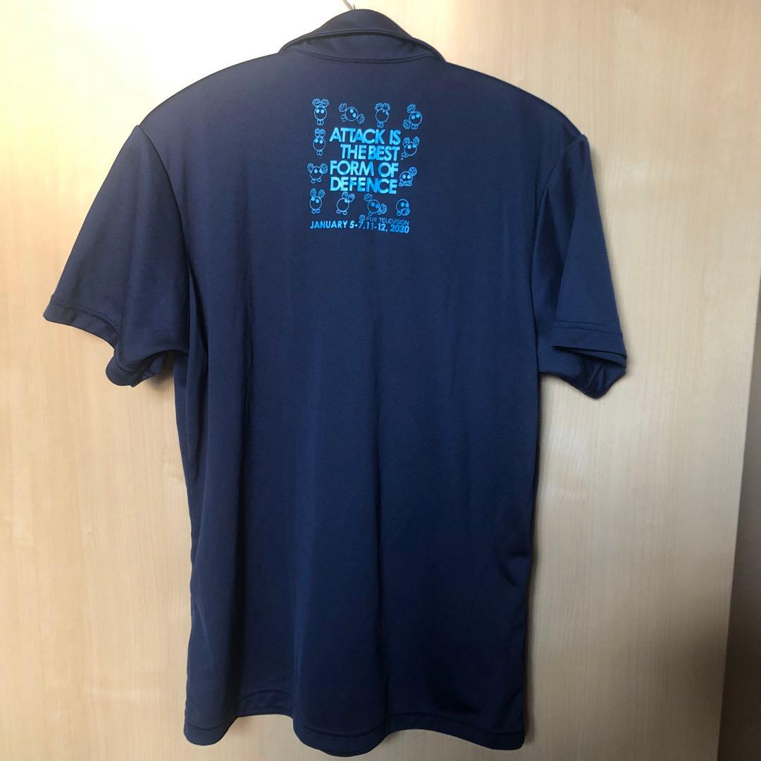 asics 春高バレー ポロシャツ L ネイビー - メルカリ